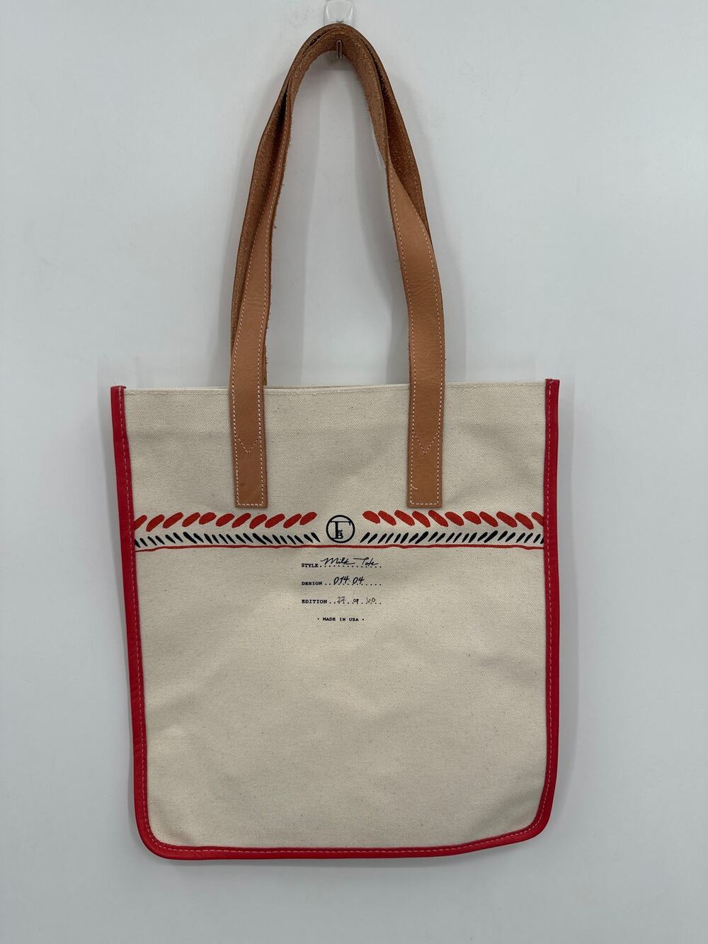 Fleabags Canvas Milk Tote Edition 27 of 60 Leather straps 13" x 14.5"